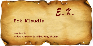 Eck Klaudia névjegykártya