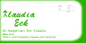 klaudia eck business card